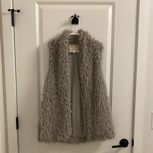 Gray fur vest